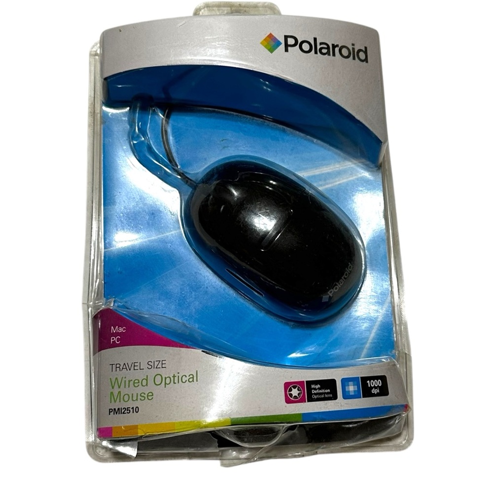 Polaroid Wired Optical Mouse Travel Size. Damaged package